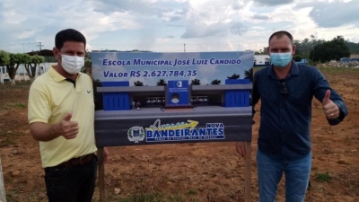 lançamento da Pedra Fundamental para o início da construção da Escola Municipal José Luiz Candido