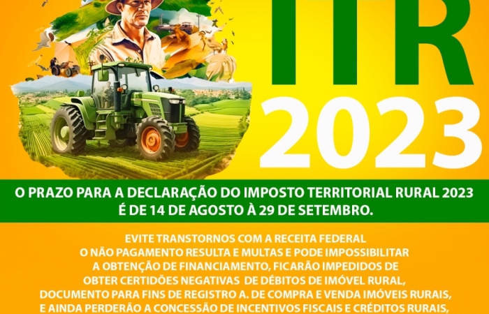 PRAZO PARA DECLARAÇÃO ITR 2023 NOVA BANDEIRANTES-MT